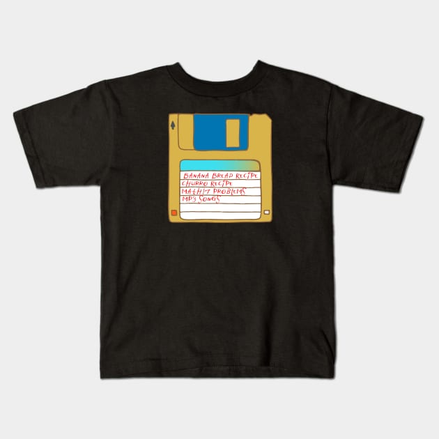 Floppy Disk Kids T-Shirt by Magic Moon